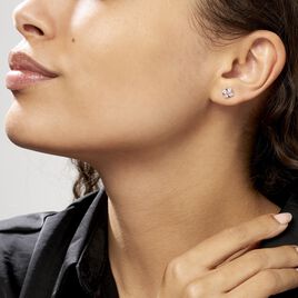 Boucles doreilles pendantes en argent sterling 925 avec fleur /à pois roses et blancs pour filles et adolescentes.